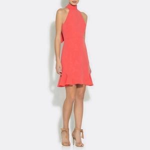 Shoshanna Roxbury Coral Halter Cocktail Dress 4